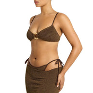 Bond-eye skirt top in cocoa lurex - bond-eye top 