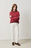 striped sweater bordeaux hortensia american vintage - fuzzy striped sweater