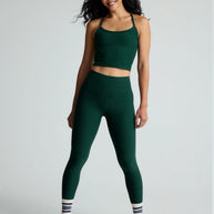 Beyond Yoga Spacedye Slim Racerback Cropped Tank Dark Spruce Green Heather 