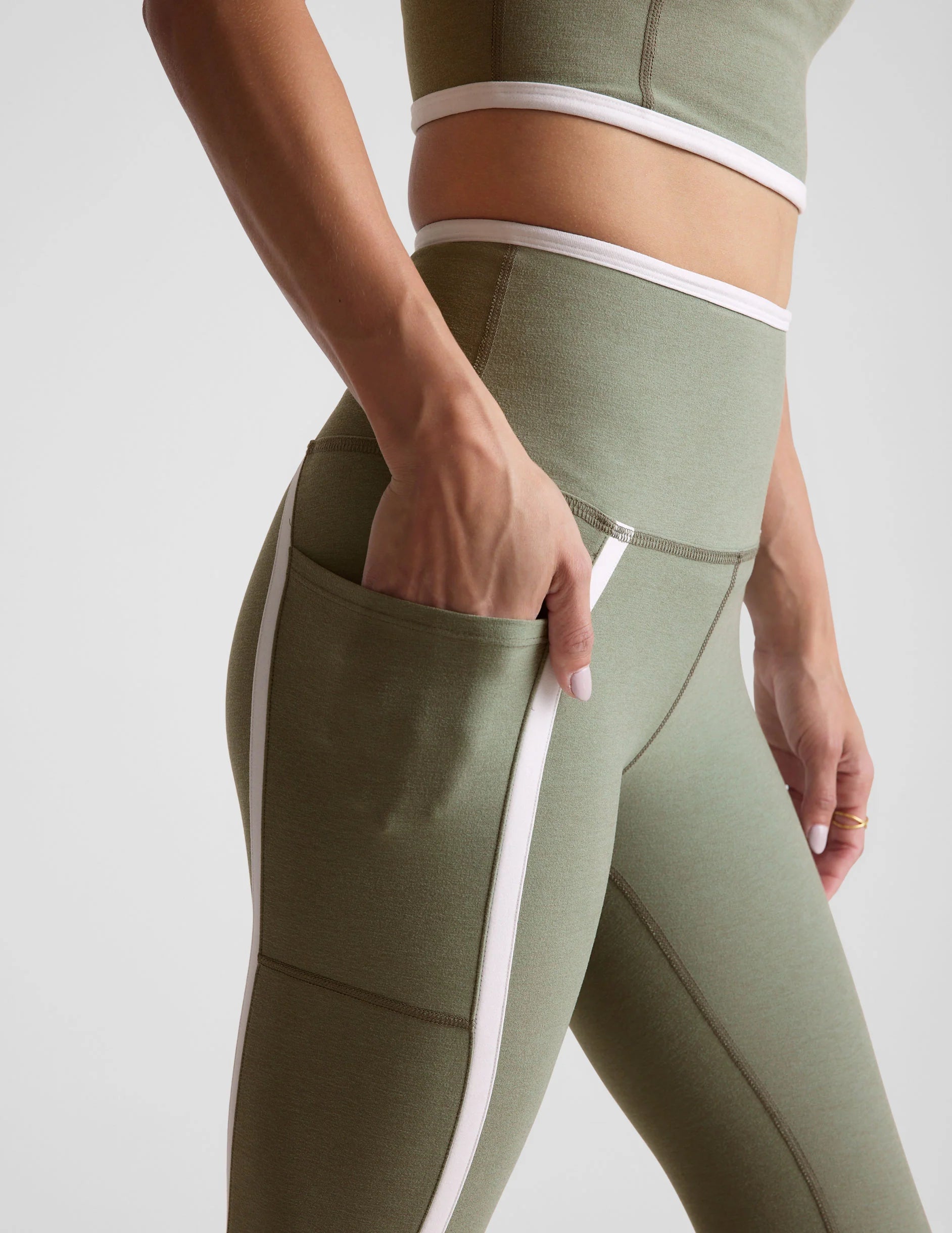 Spacedye New Moves High Waisted Midi Legging Sage 