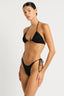 beaded tie side vista bikini bottom in black tiger - bond eye 