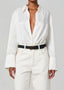 citizens of humanity camilia shirt in cassia - silky button down white top 