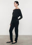 enza costa cashmere cuffed off the shoulder l/s long sleeve in charcoal 