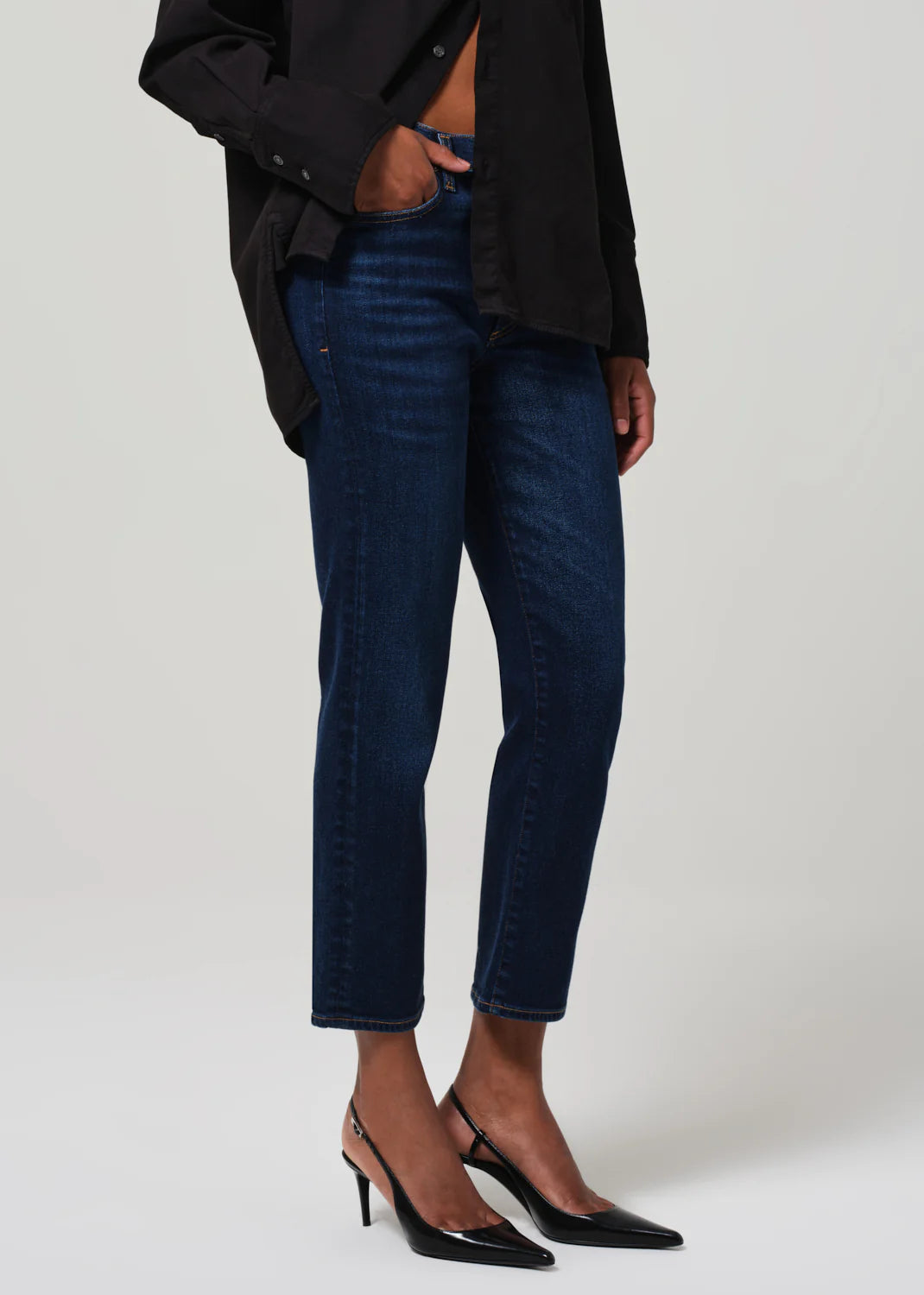 citizens of humanity caia straight in lotus - staple skinny high rise straight jeans - dark indigo jeans high waisted straight 