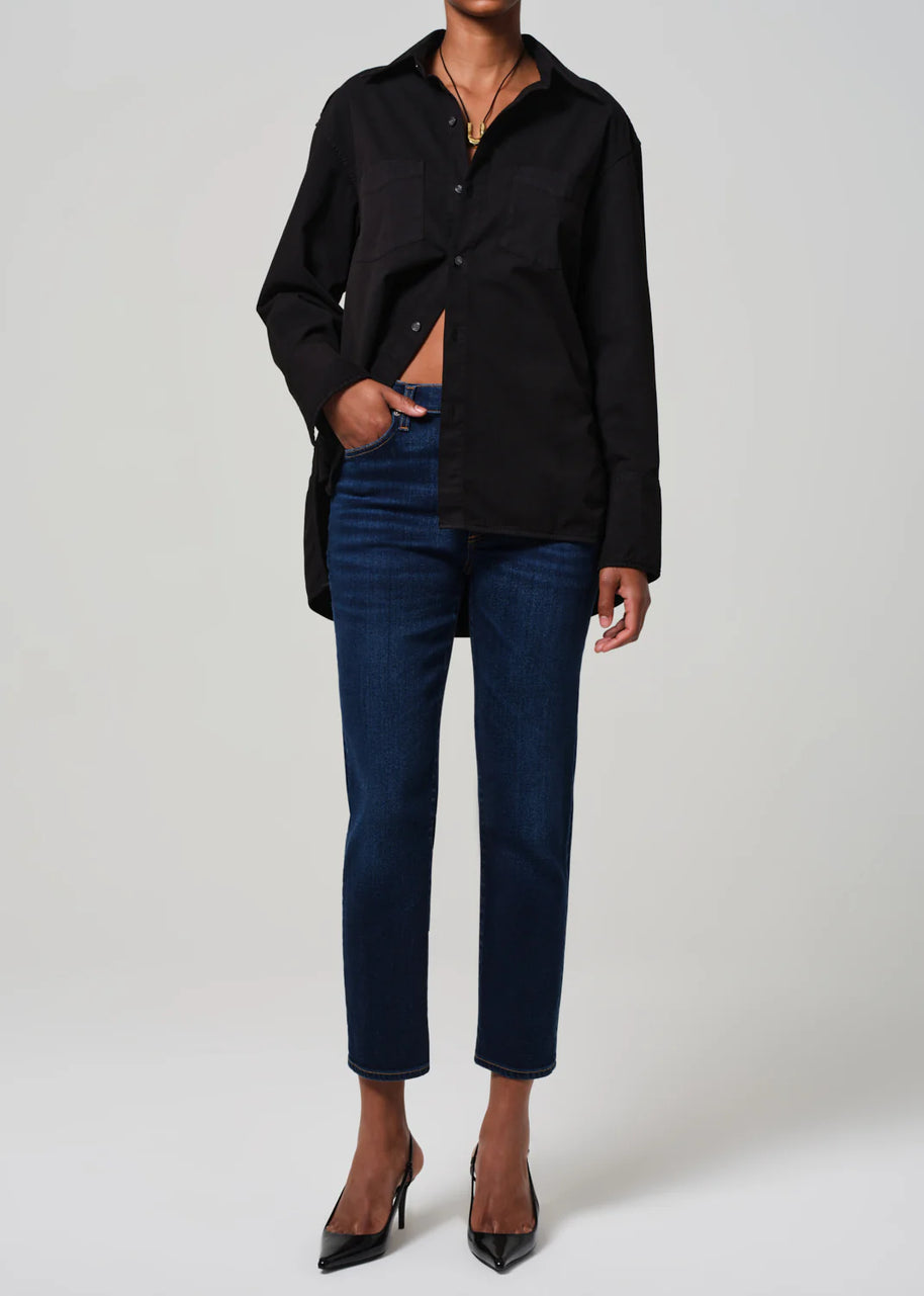 citizens of humanity caia straight in lotus - staple skinny high rise straight jeans - dark indigo jeans high waisted straight 