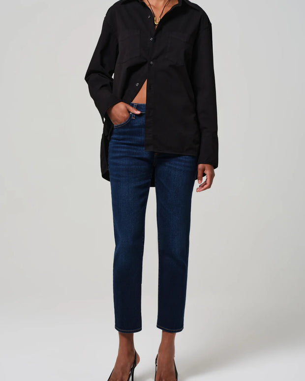 citizens of humanity caia straight in lotus - staple skinny high rise straight jeans - dark indigo jeans high waisted straight 