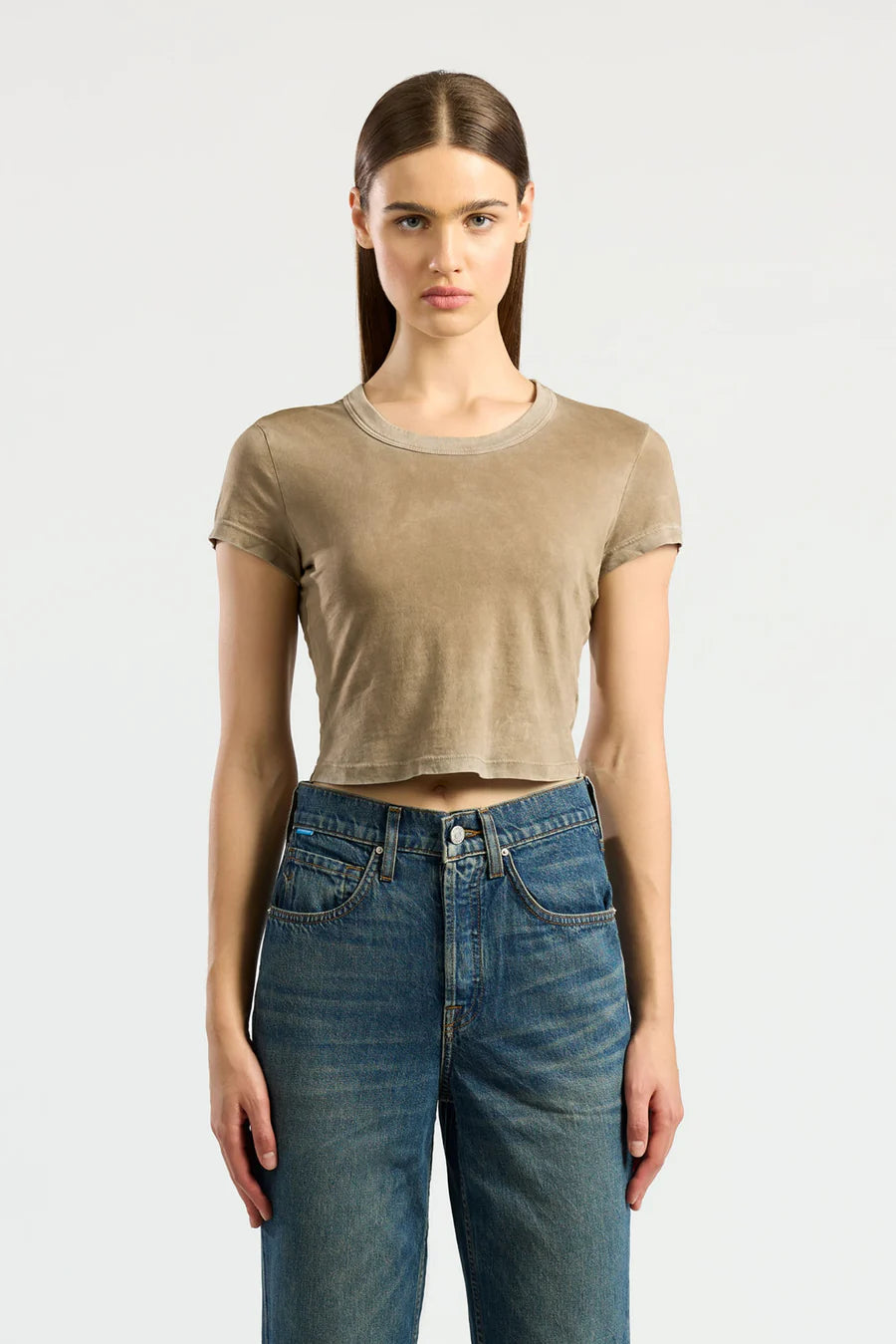 cotton citizen shirt - vintage chai baby tee - light brown simple tee 