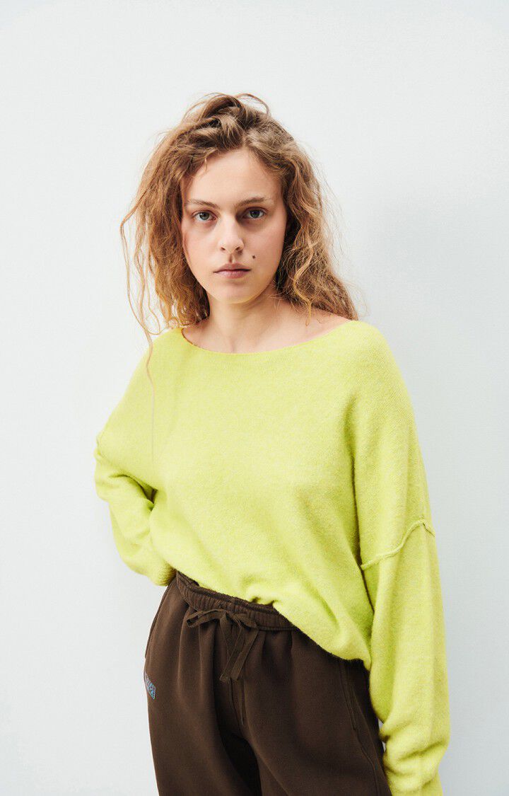 american vintage damsville sweater pistachio - lime green wool sweater - fuzzy green sweater  