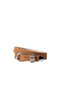 hollyhock caramel suede belt - dehanche belt - suede caramel belt with silver rings hardware