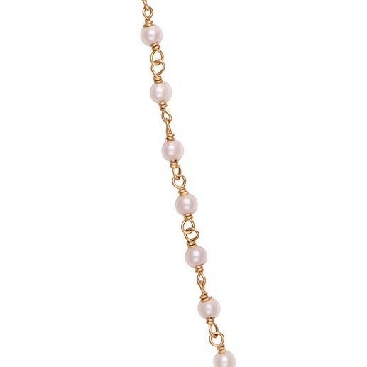 Maura Green pearl beaded necklace with 14k gold 