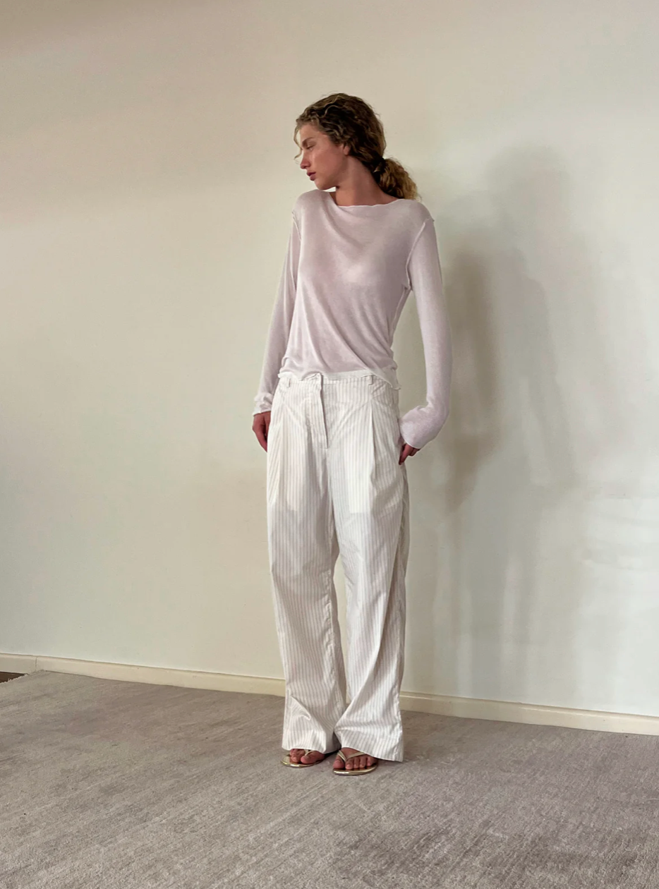 Deiji Studio Knit Tops White 