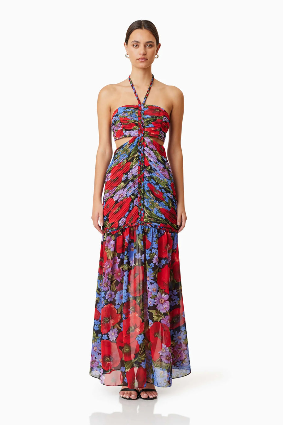 elliatt long dress thea cocktail dress multi -  cocktail multi colored floral maxi dress 