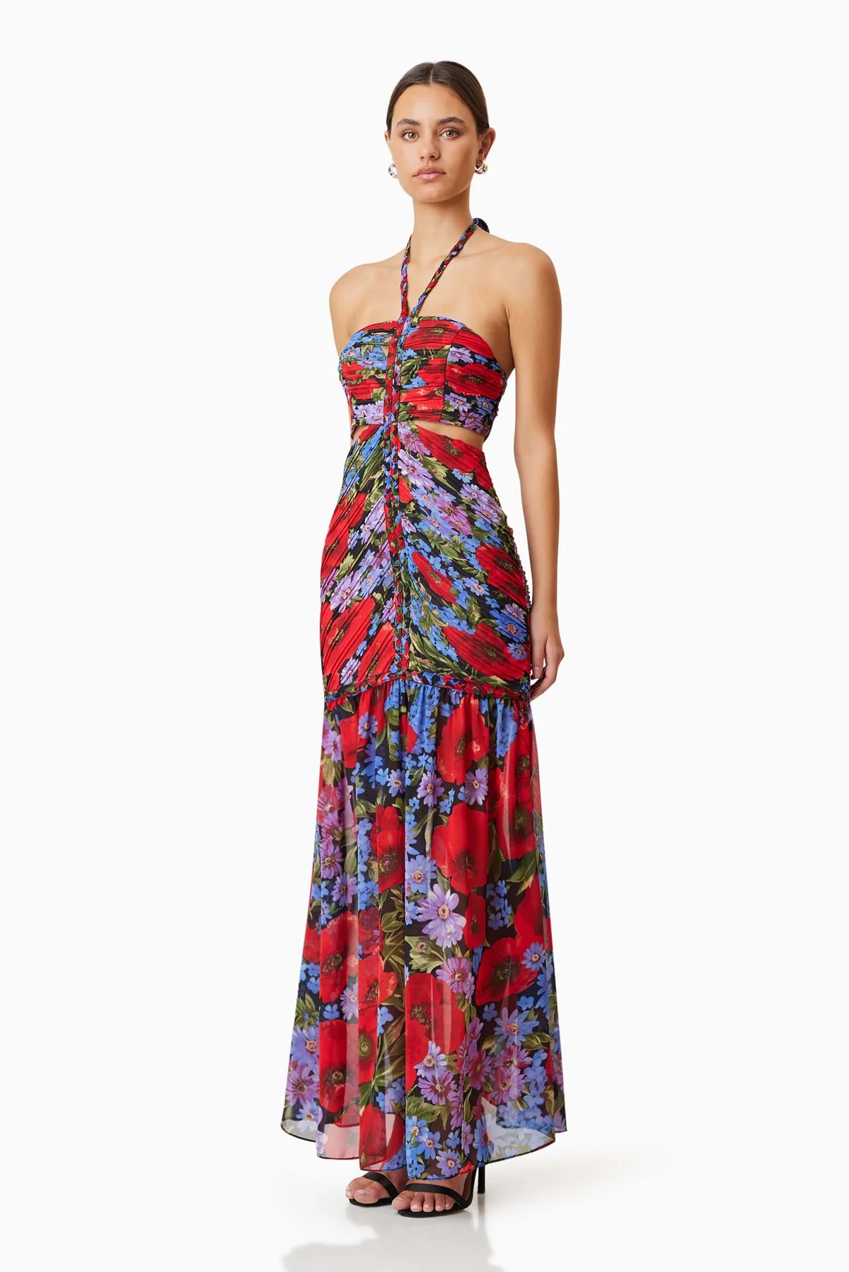 elliatt long dress thea cocktail dress multi -  cocktail multi colored floral maxi dress 