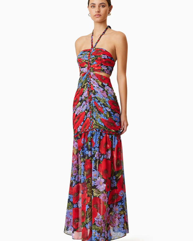 elliatt long dress thea cocktail dress multi -  cocktail multi colored floral maxi dress 