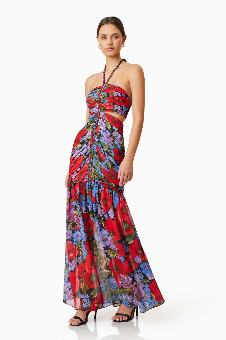 elliatt long dress thea cocktail dress multi -  cocktail multi colored floral maxi dress 