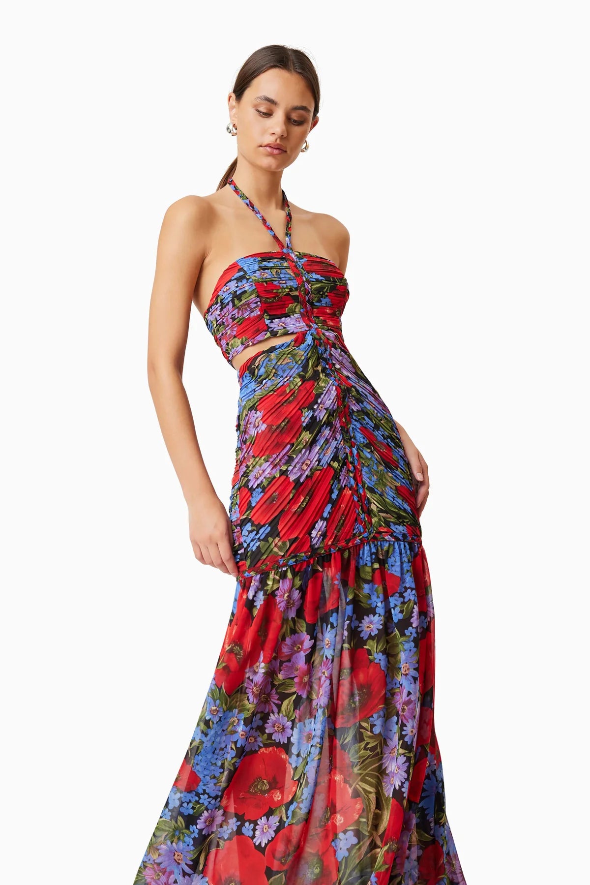 elliatt long dress thea cocktail dress multi -  cocktail multi colored floral maxi dress 