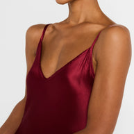 Enza Costa Bias Cut Slip Dress, Ruby Red Slip Dress, Red Dress, Red Maxi Silk Dress 