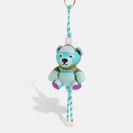 Blue blue bear-shaped keyring with rhinestone embellishment Essentiel Antwerp