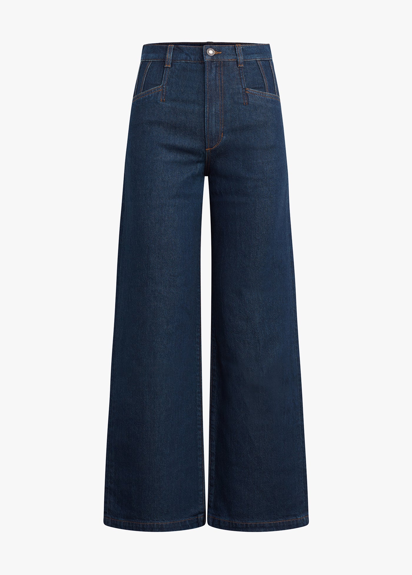 jordie super high rise wide leg favorite daughter in color pepper - dark wash high rise jeans