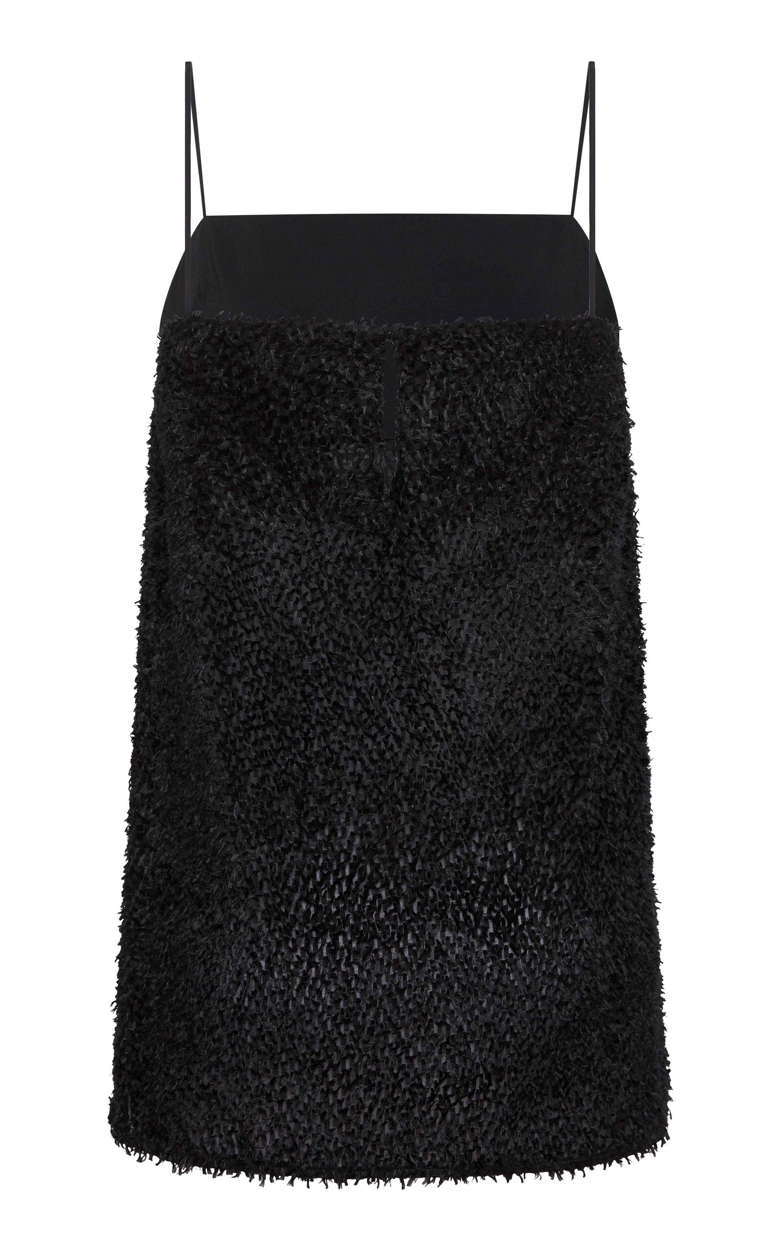 St. Agni Feathered Silk Cami in Black 