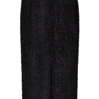 St. Agni Feathered Silk Skirt in Black 