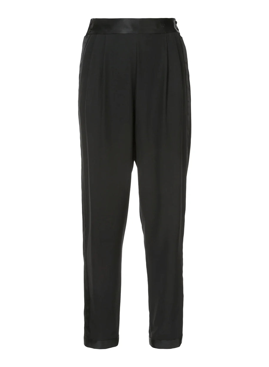 Fleur du Mal silk tuxedo pant in black