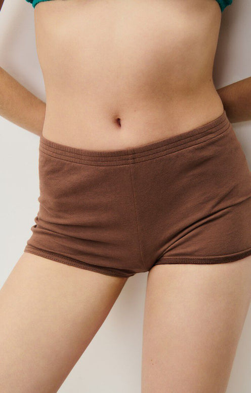 american vintage womens - womens shorty gamipy chocolate - short shorts 100% cotton brown 