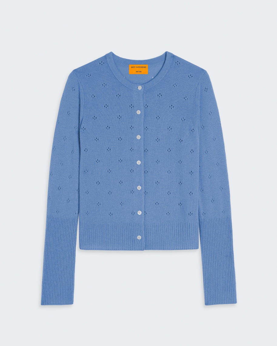 Guest in Residence Jane Pointelle Cardigan French Blue 