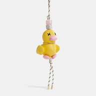 Yellow duck-shaped keyring with rhinestone embellishment