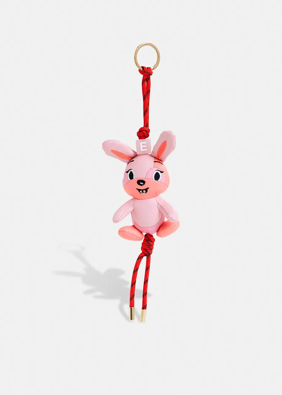 Pink bunny-shaped keyring with rhinestone embellishment Essentiel Antwerp