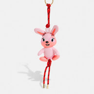 Pink bunny-shaped keyring with rhinestone embellishment Essentiel Antwerp