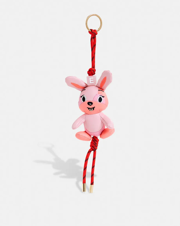 Pink bunny-shaped keyring with rhinestone embellishment Essentiel Antwerp