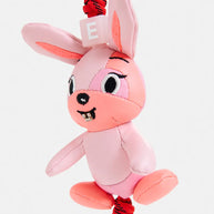 Pink bunny-shaped keyring with rhinestone embellishment