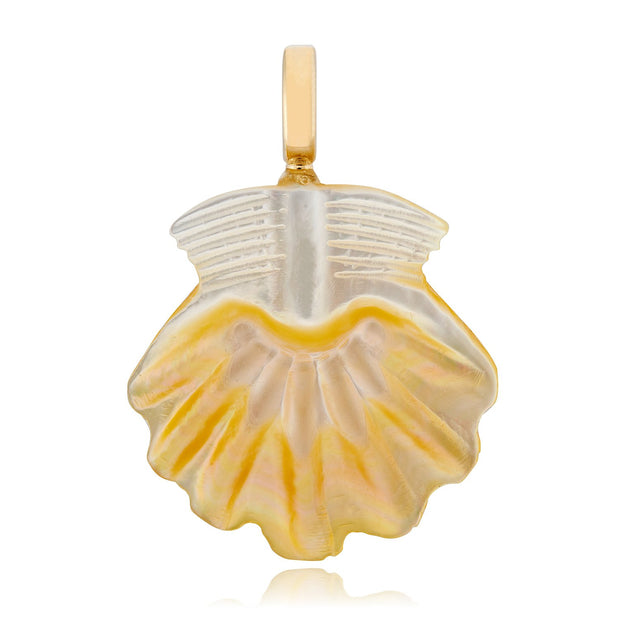 Gold Mother Of Pearl Scallop Shell Large