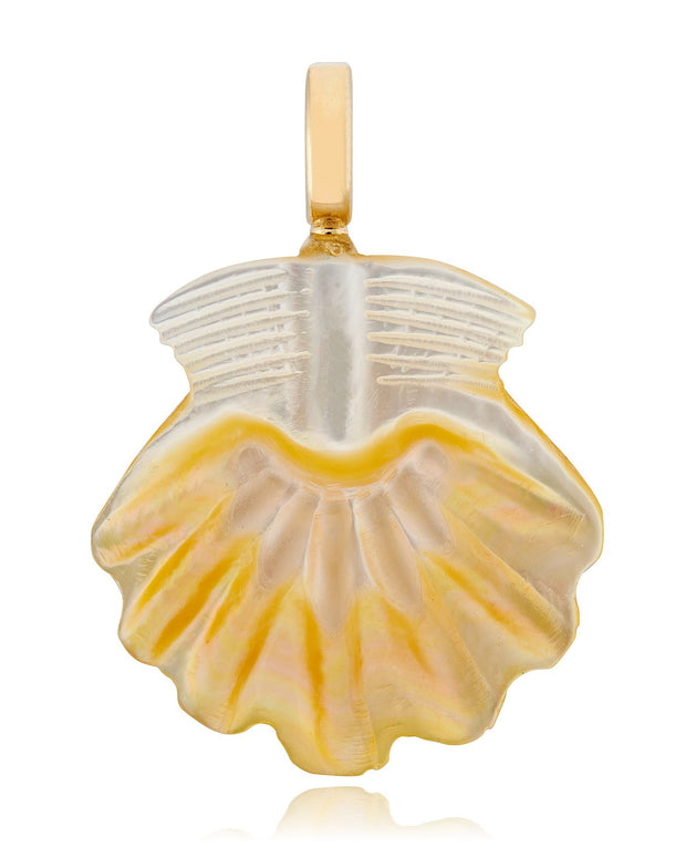 Gold Mother Of Pearl Scallop Shell Large