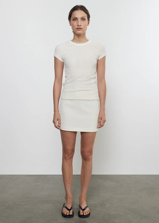 Enza Costa Crepe City Mini Skirt Cream 