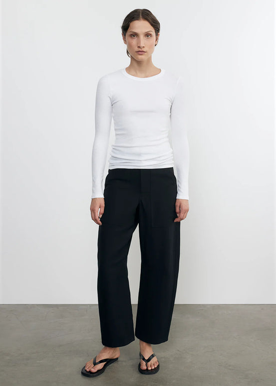 Enza Costa Twill Work Pant Black