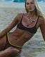 it's now cool -its now cool - 90s crop duo smartie - brown multi colored bikini - sporty bikini 