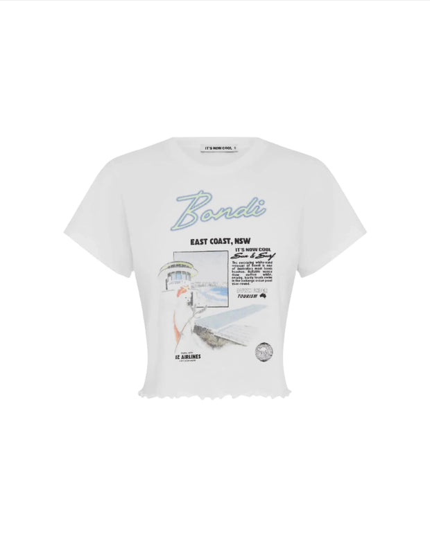 It's Now Cool Baby Tee - Bondi Beach Crop Tee - White Crop Tee 