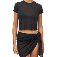 Its Now Cool Mesh Sarong - Black Sarong - Black Cover up 