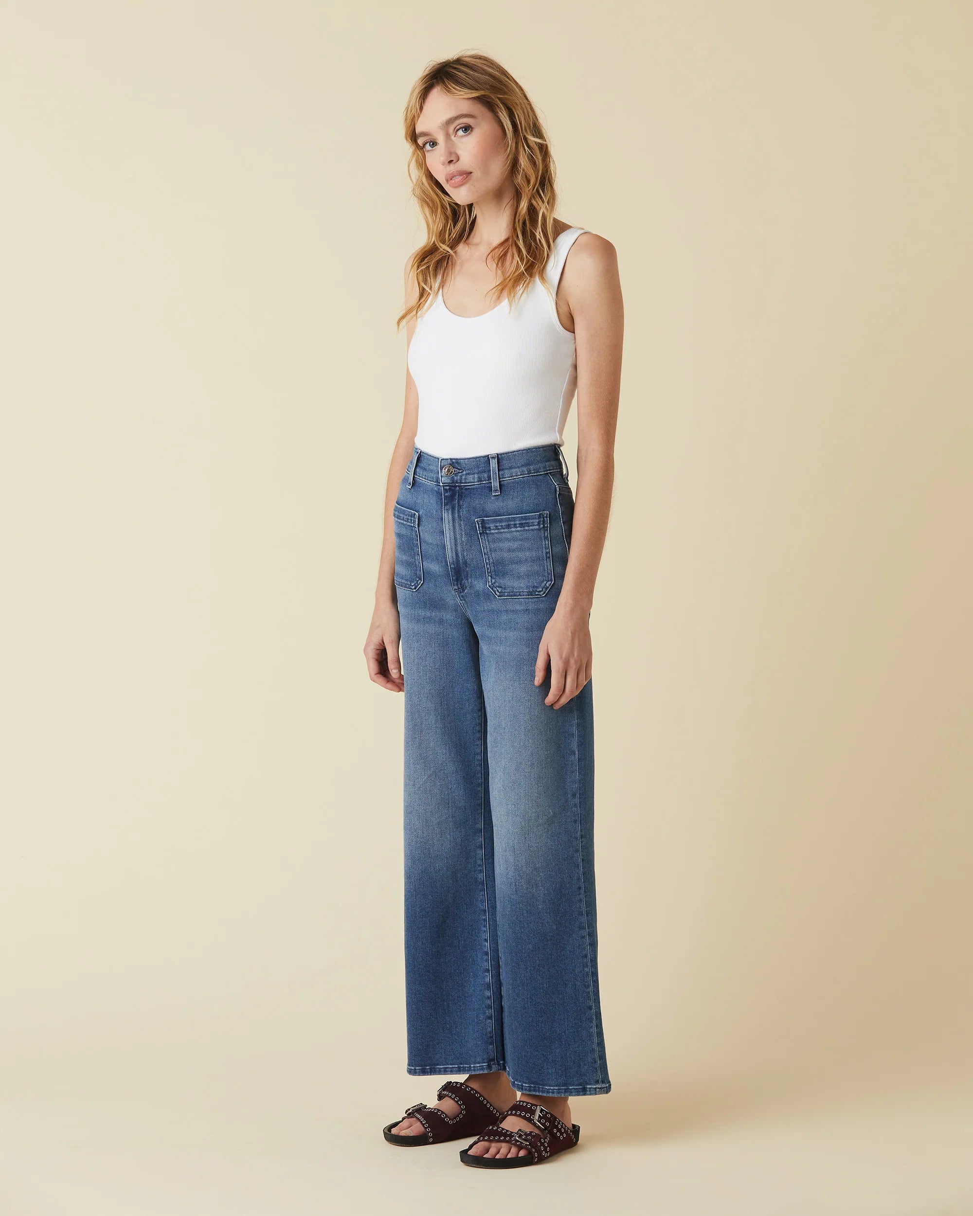 Le Jean Virgina Wide Leg Ankle Jean Laurel Canyon 