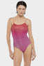 oséree ombre pink shade maillot - lurex sparkle one piece pink 