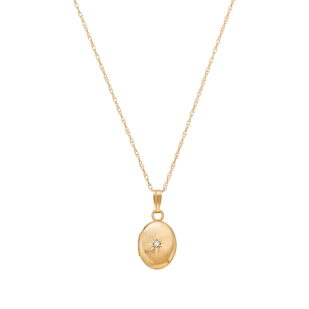 La Kaiser 14k gold locket with diamond - gift ideas 