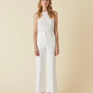 Le Jean Virginia Wide Leg Ankle Jean White 