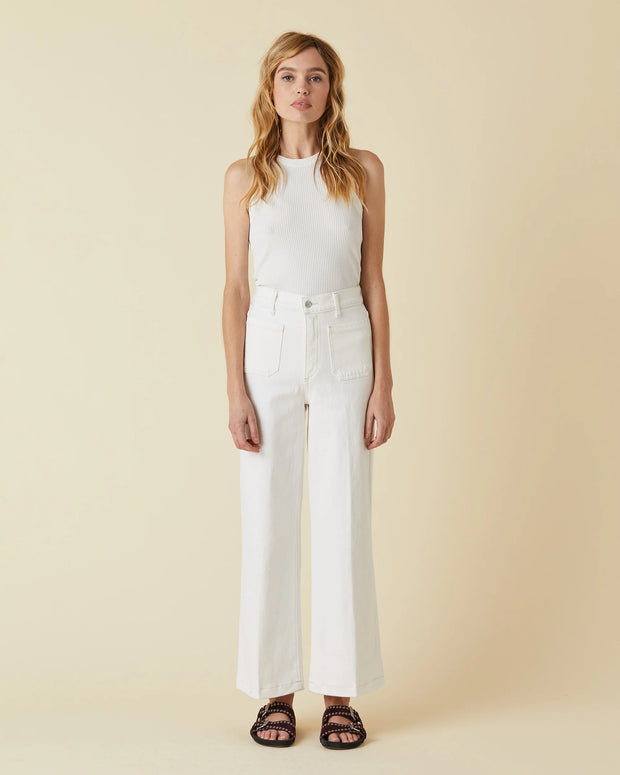 Le Jean Virginia Wide Leg Ankle Jean White 