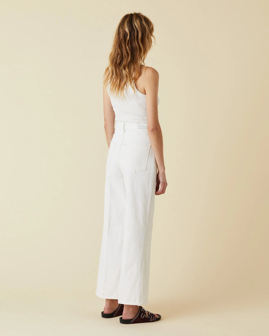 Le Jean Virginia Wide Leg Ankle Jean White 