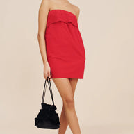 Posse Beryl Strapless Mini Dress - Red Mini Dress- Holiday Mini Dress- Strapless Mini Dress - Posse 