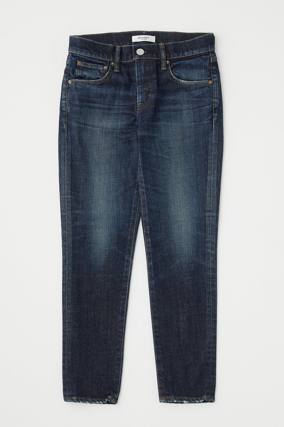 mv moussy vintage inverness skinny jeans - dark wash mid rise ankle length - Japanese denim