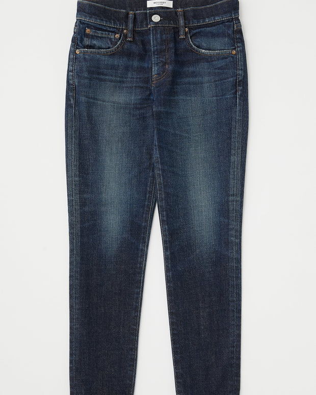 mv moussy vintage inverness skinny jeans - dark wash mid rise ankle length - Japanese denim