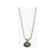 Clay evil eye necklace